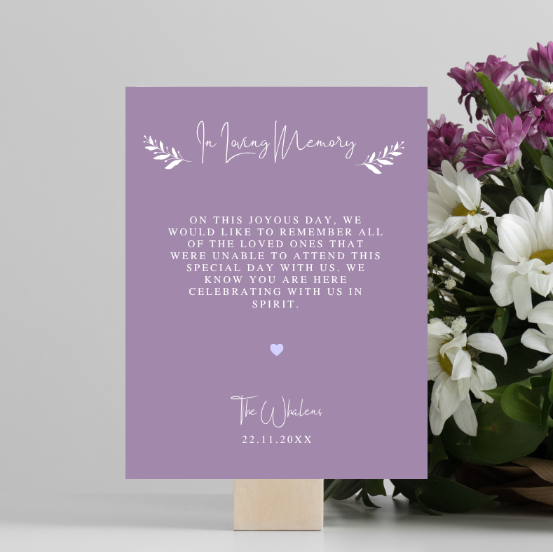 Memory Table Sign