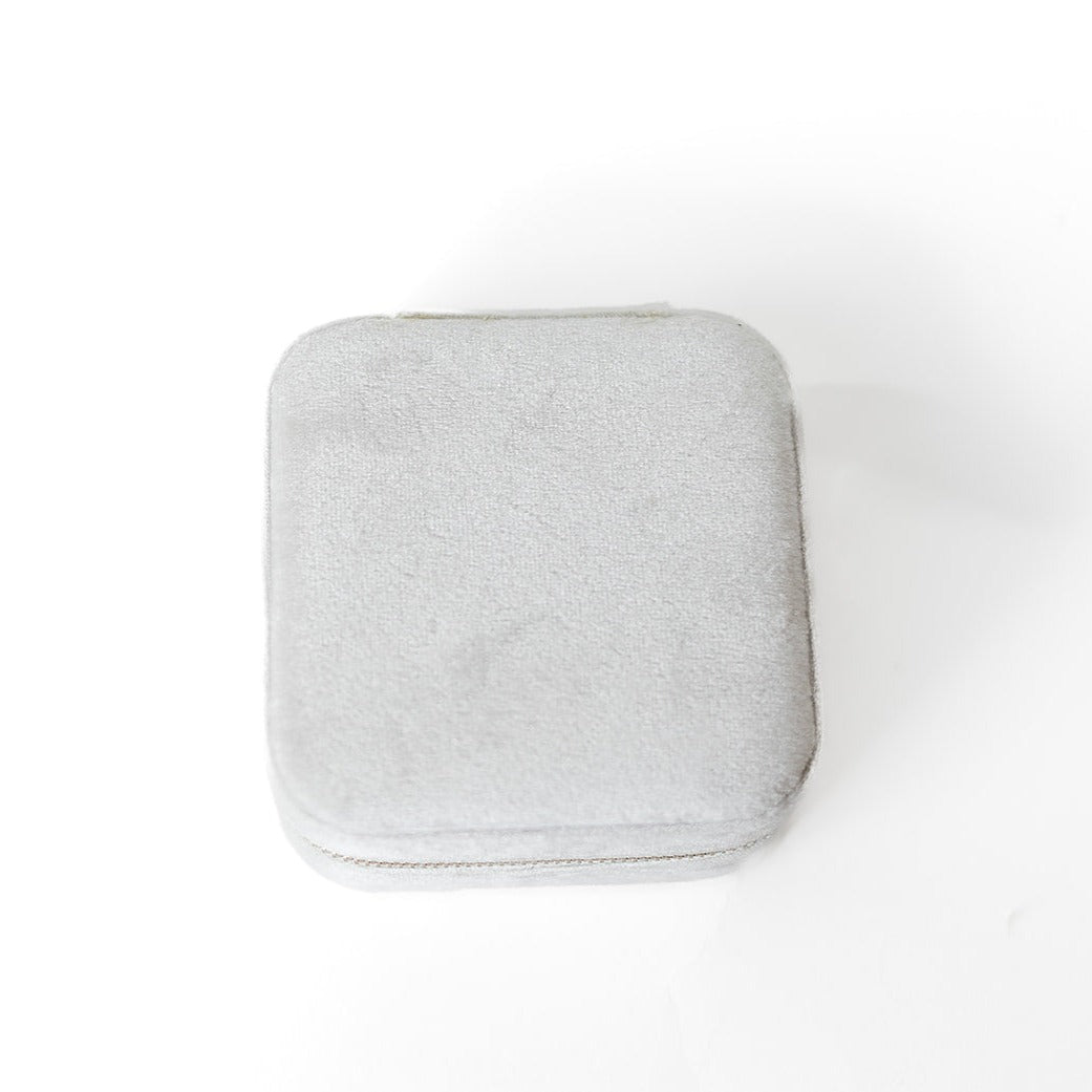 The outside of a white jewelry case.