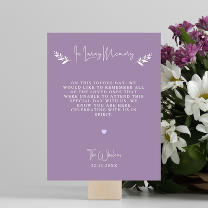 Memory Table Sign