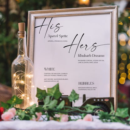 Signature Drinks Table Sign